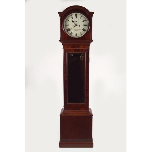 527 - 19TH-CENTURY MAHOGANY LONGCASE CLOCK