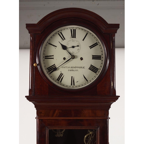 527 - 19TH-CENTURY MAHOGANY LONGCASE CLOCK