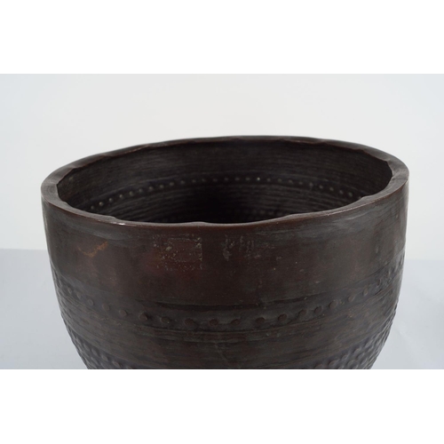 60 - LARGE 19TH-CENTURY TIBETAN BRONZE SINGING BOWL