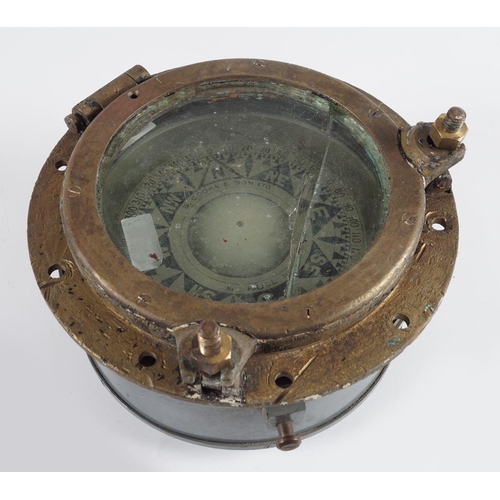 77 - ANTIQUE BRASS SHIP'S PORTHOLE