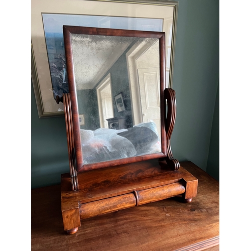 210 - WILLIAM IV MAHOGANY CRUTCH MIRROR