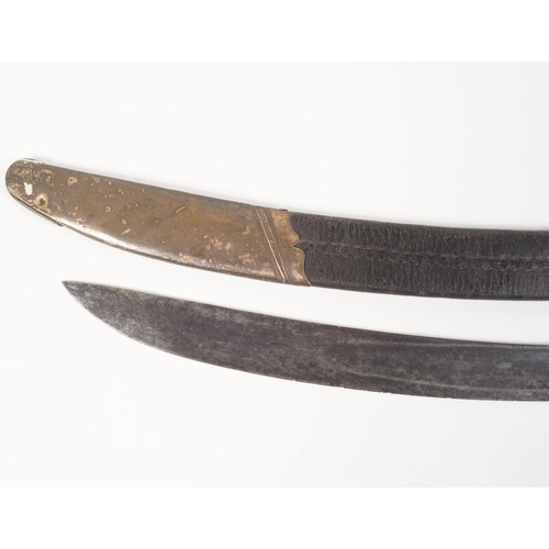 17 - GEORGE III OFFICER'S SWORD & LEATHER SCABBARD