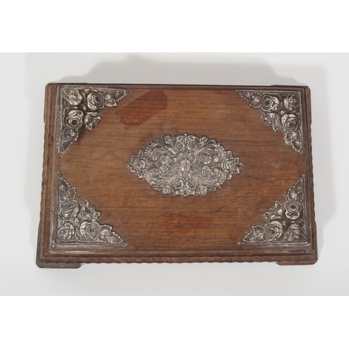 25 - 19TH-CENTURY SILVER MOUNTED WALNUT BOOK HOLDER