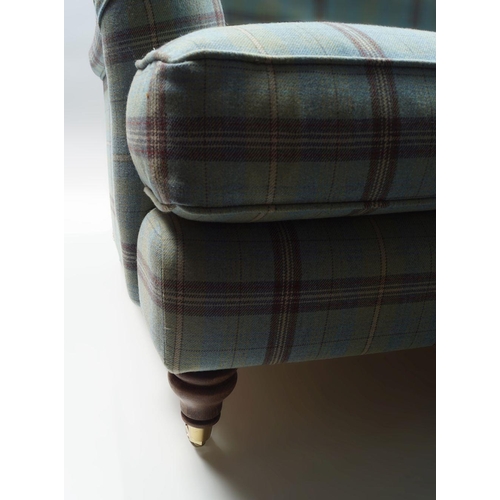 29 - LARGE MODERN TARTAN UPHOLSTERED SETTEE