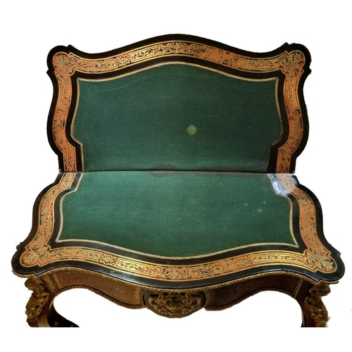 3 - IRISH 19TH-CENTURY BOULLE CARD TABLE