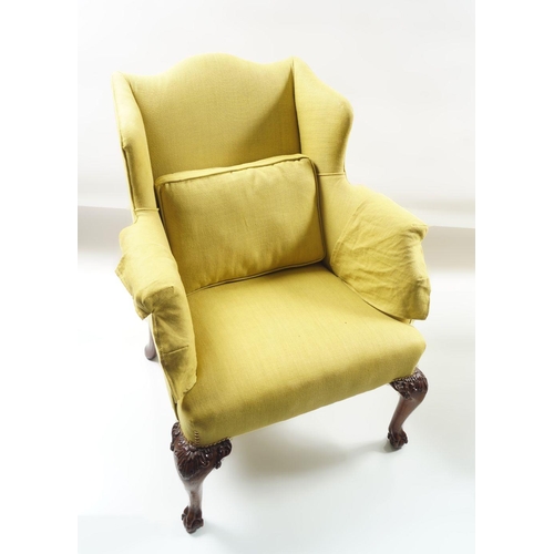 34 - PAIR DUBLIN WING-BACKED ARMCHAIRS