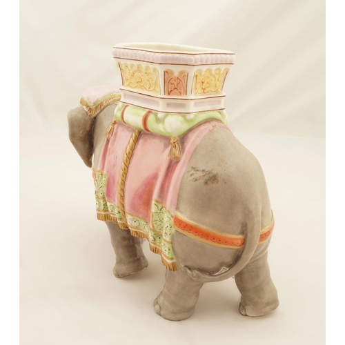 35 - ROYAL WORCESTER PINK DRAPED ELEPHANT VASE