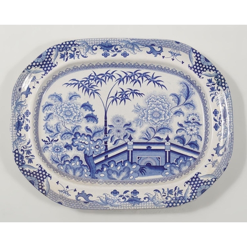 37 - LARGE BLUE AND WHITE MEAT PLATTER