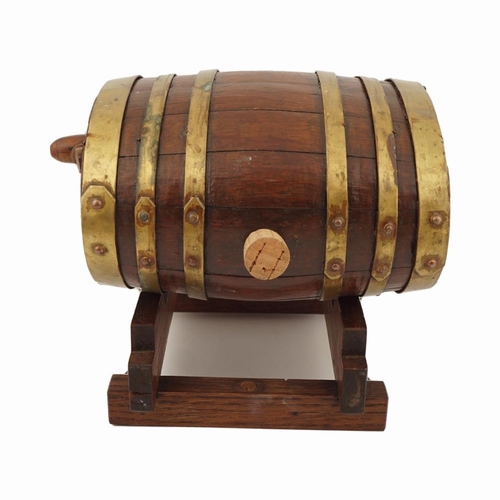 1028 - 19TH-CENTURY BRASS BOUND SPIRIT BARREL