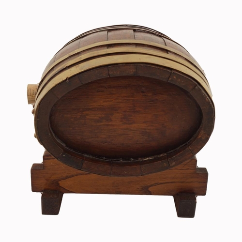 1028 - 19TH-CENTURY BRASS BOUND SPIRIT BARREL