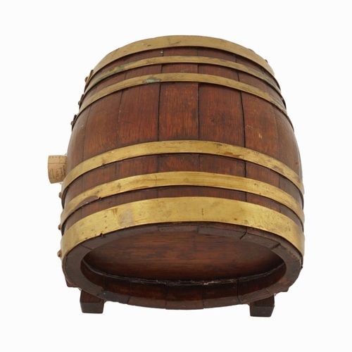 1028 - 19TH-CENTURY BRASS BOUND SPIRIT BARREL