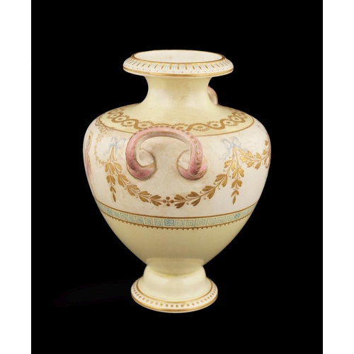 14 - 19TH-CENTURY FRENCH PORCELAIN & PARCEL-GILT VASE