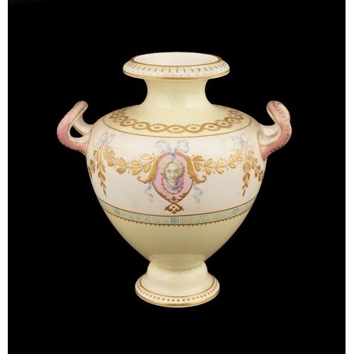 14 - 19TH-CENTURY FRENCH PORCELAIN & PARCEL-GILT VASE