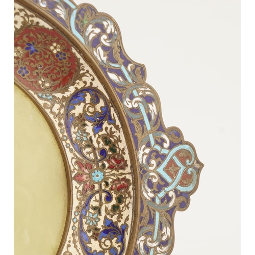 21 - 19TH-CENTURY FRENCH CHAMPLEVE ENAMELLED PLATE