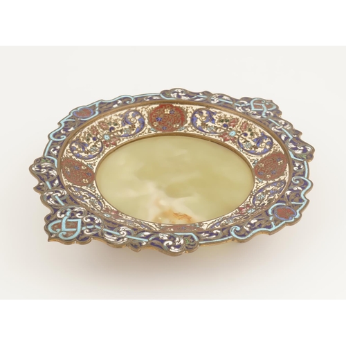 21 - 19TH-CENTURY FRENCH CHAMPLEVE ENAMELLED PLATE