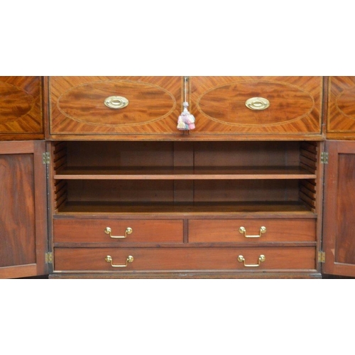 230 - 19TH-CENTURY MAHOGANY & INLAID BOOKCASE