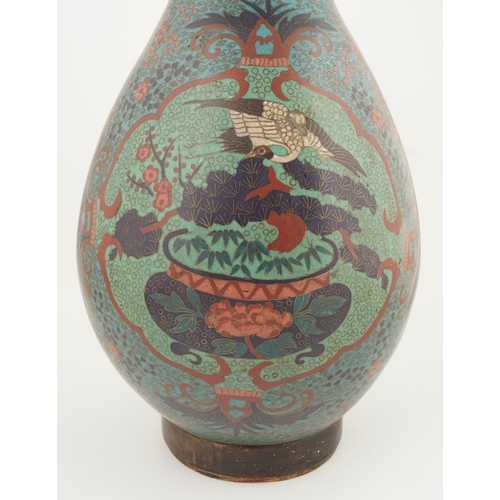 39 - JAPANESE MEIJI CLOISONNE ENAMELLED VASE