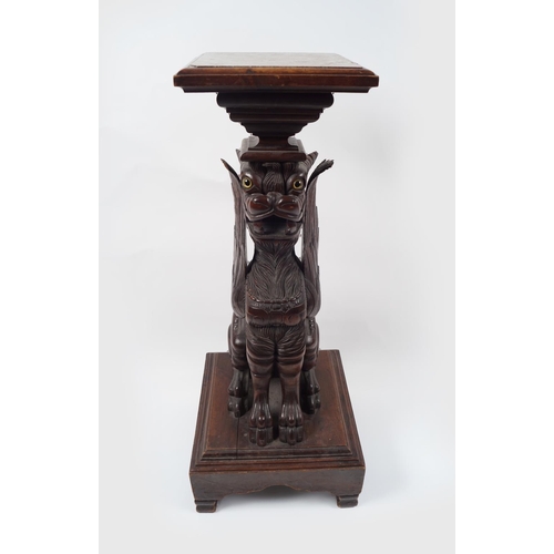 53 - 19TH-CENTURY CARVED WOOD PEDESTAL