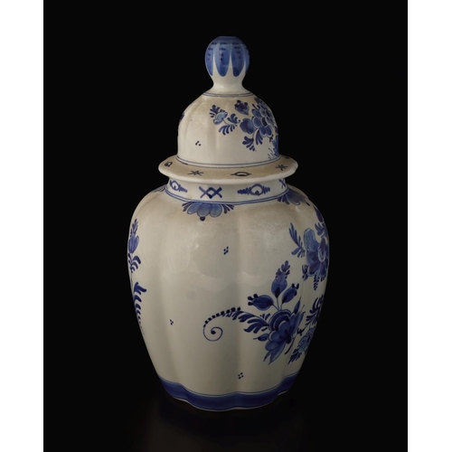 63 - DUTCH DELFT BLUE FAIENCE VASE AND COVER