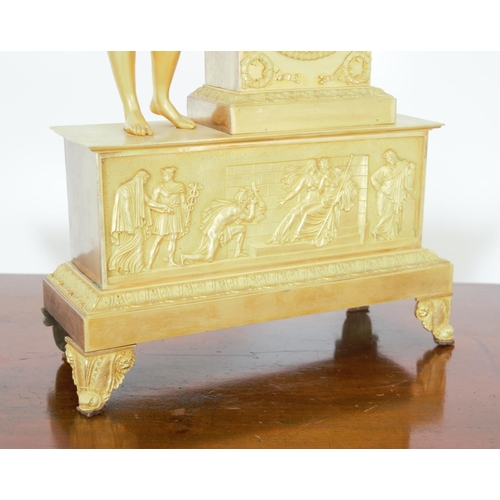 70 - REGENCY GILT BRONZE MANTLE CLOCK