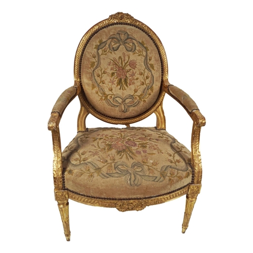 78 - PAIR 19TH-CENTURY LOUIS XVI GILT CHAIRS