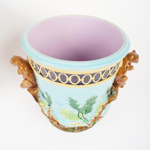 97 - 19TH-CENTURY MINTON MAJOLICA JARDINIERE