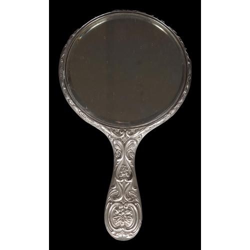 1154 - ART NOUVEAU SILVER VANITY MIRROR