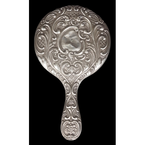 1154 - ART NOUVEAU SILVER VANITY MIRROR