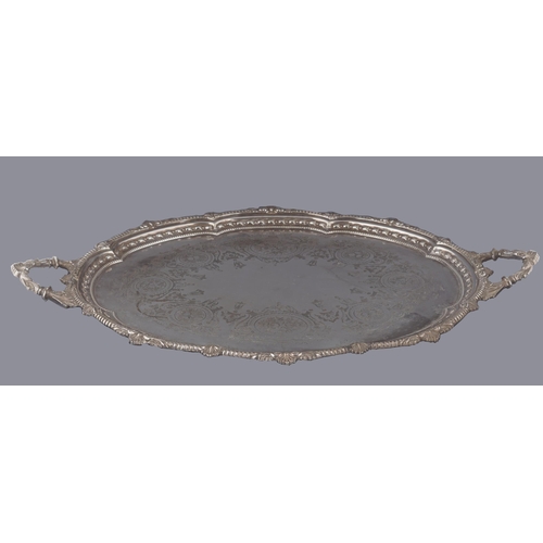 1158 - LARGE SILVER-PLATED SERVING TRAY