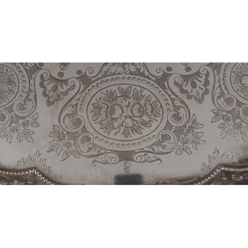 1158 - LARGE SILVER-PLATED SERVING TRAY