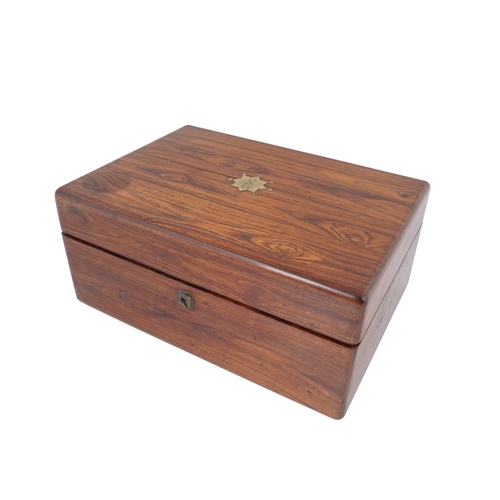 12 - 19TH-CENTURY ROSEWOOD CASED VANITY BOX