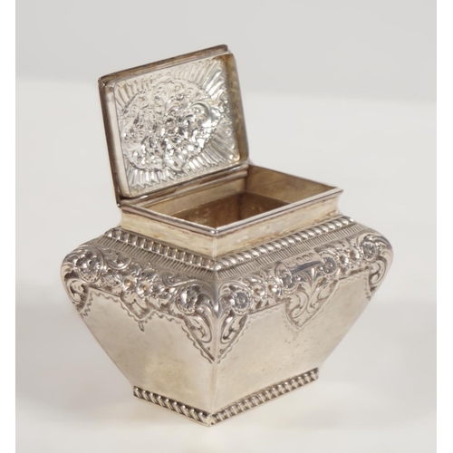 13 - SILVER TEA CADDY