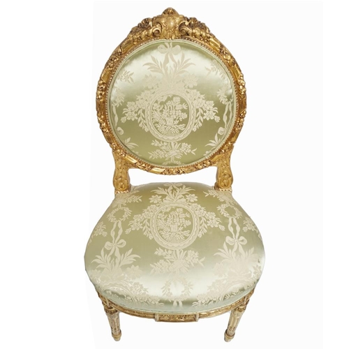 15 - SET OF 4 19TH-CENTURY LOUIS XV STYLE GILT CHAIRS