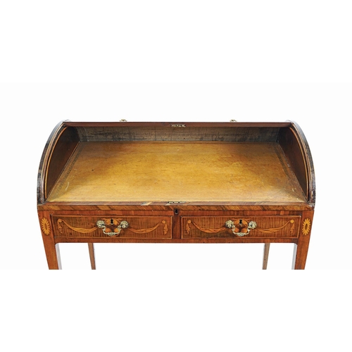 2 - GEORGE III PERIOD SHERATON CYLINDER WRITING DESK