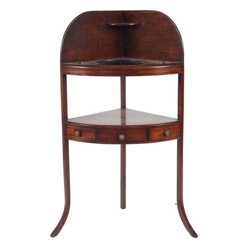 211 - GEORGE III MAHOGANY CORNER WASHSTAND