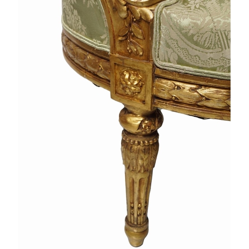 217 - 19TH-CENTURY LOUIS XVI GILT FRAMED SETTEE