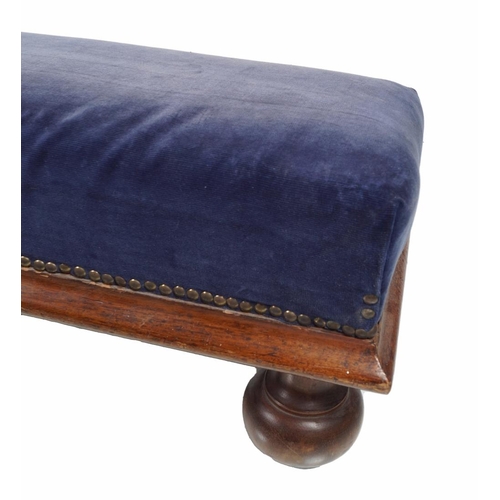 227 - 19TH-CENTURY MAHOGANY & UPHOLSTERED FENDER STOOL