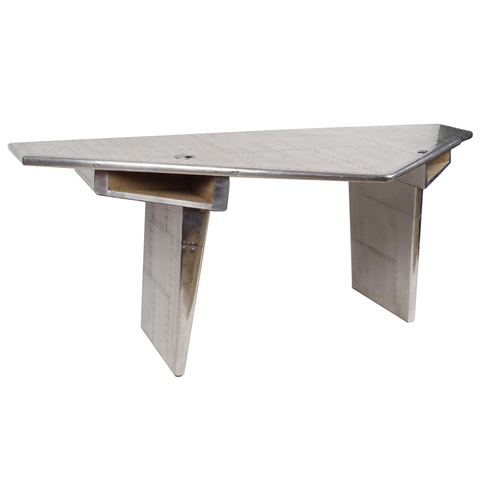 23 - DESIGNER CHROME AIRCRAFT WRITING TABLE