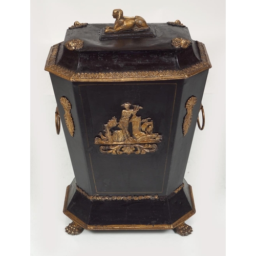 233 - 19TH-CENTURY FRENCH TOLEWARE LOG BOX