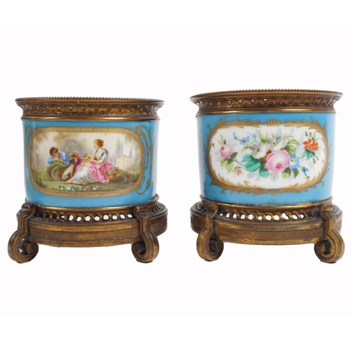 236 - PR 19TH-CENTURY SEVRES & ORMOLU JARDINIERES