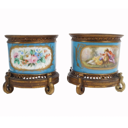 236 - PR 19TH-CENTURY SEVRES & ORMOLU JARDINIERES