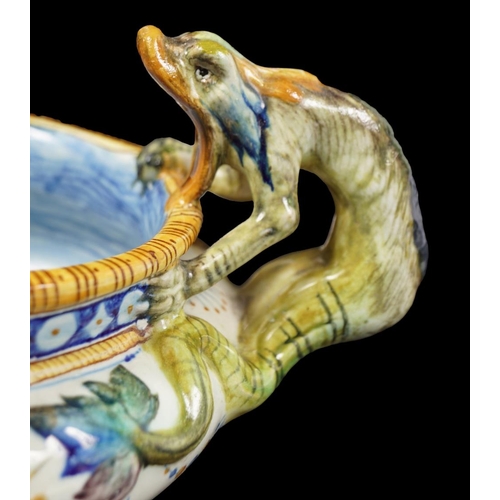 25 - 19TH-CENTURY ITALIAN FAIENCE SAUCE BOAT