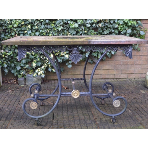 251 - 19TH-CENTURY WROUGHT IRON PATIO TABLE