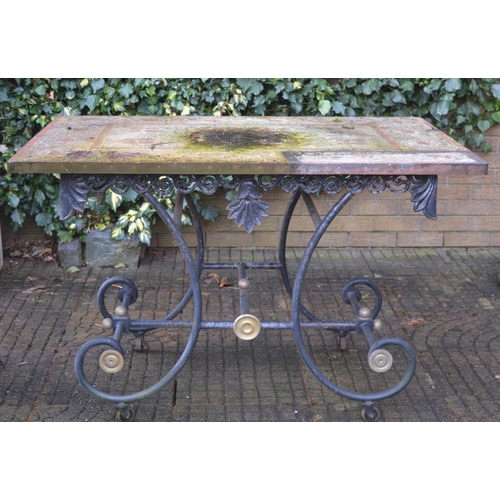 251 - 19TH-CENTURY WROUGHT IRON PATIO TABLE