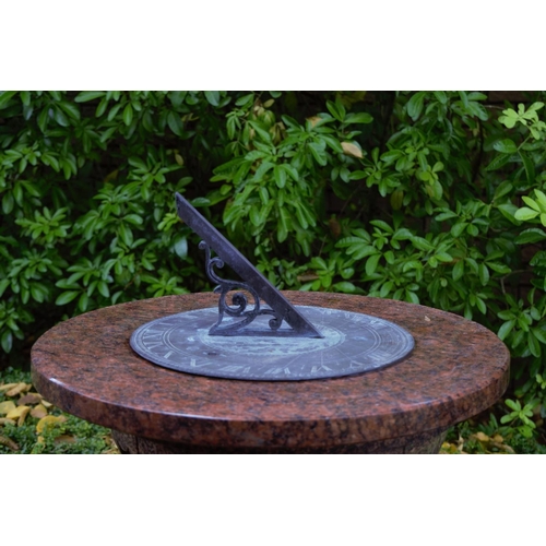 255 - MARBLE-STEMMED BRONZE SUNDIAL