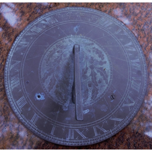 255 - MARBLE-STEMMED BRONZE SUNDIAL