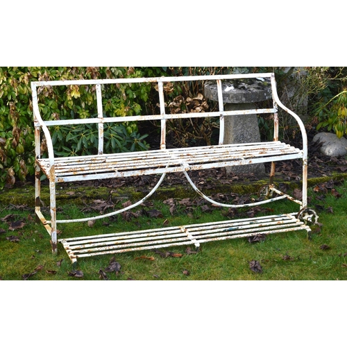 258 - REGENCY IRON STRAP WORK GARDEN BENCH