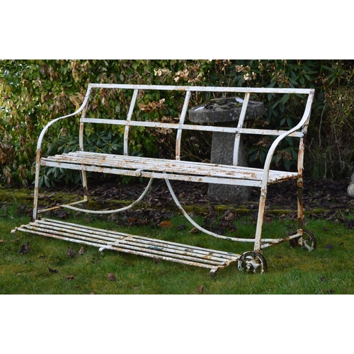 258 - REGENCY IRON STRAP WORK GARDEN BENCH