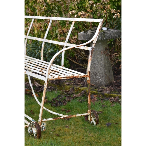 258 - REGENCY IRON STRAP WORK GARDEN BENCH