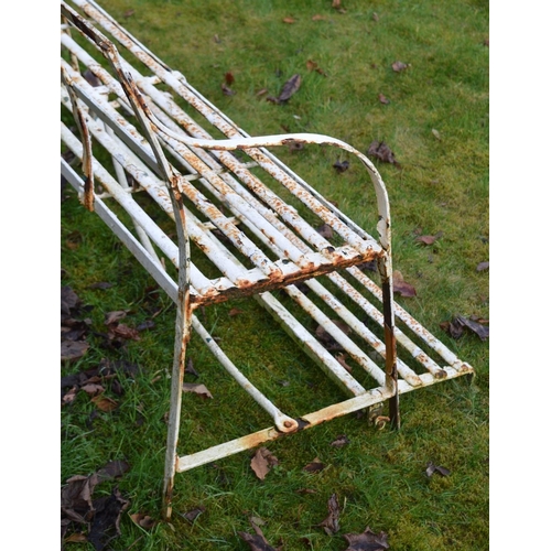 258 - REGENCY IRON STRAP WORK GARDEN BENCH